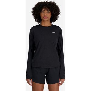New Balance Dames Athletics Long Sleeve in Zwart, Maat L