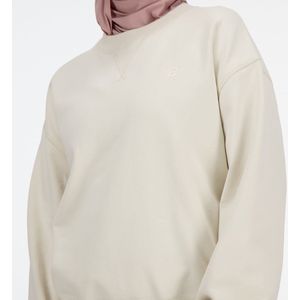 New Balance NB Athletics French Terry Crew Dames Trui - LINEN