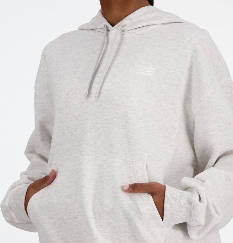 New Balance French Terry Small Logo Hoodie Dames Trui - ASH HEATHER
