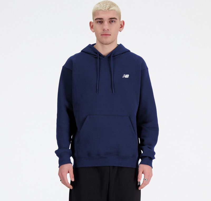 New Balance Small Logo French Terry Hoodie Heren Trui - ATHLETIC Grijs