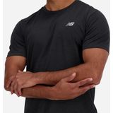 New Balance - Athletics - T-shirt - Zwart - Ademend - Korte Mouwen