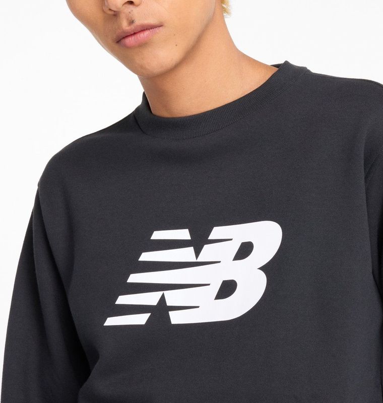 New Balance Sport Core Brushed Crew Heren Trui - BLACK