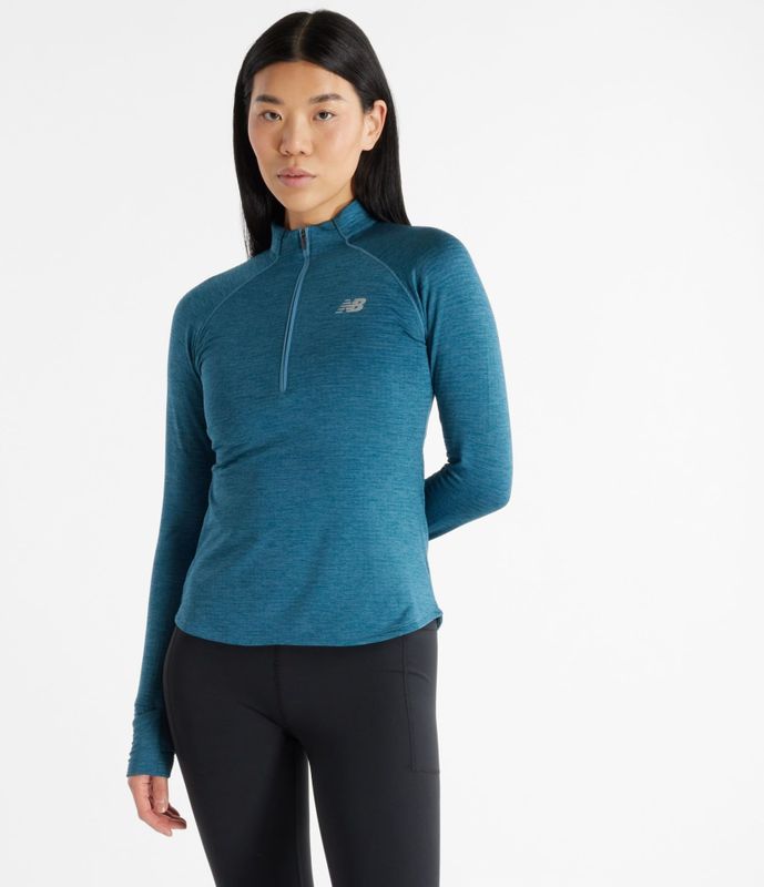 New Balance Athletics Heat Grid Half Zip Shirt Dames