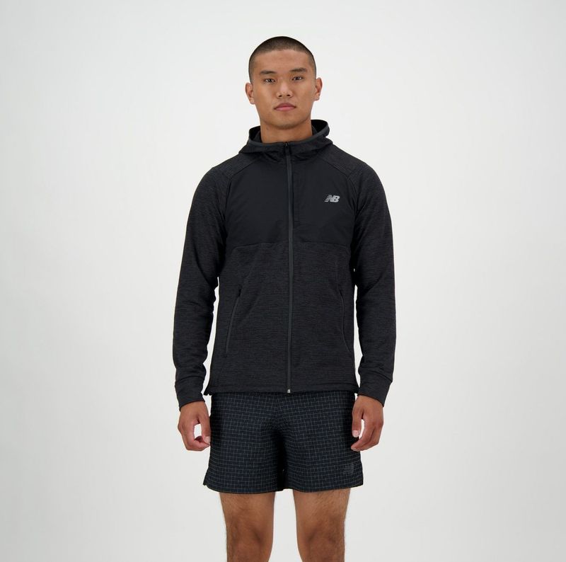New Balance - Heat Grid Hooded Full Zip Shirt - Heren - Hardloopshirt