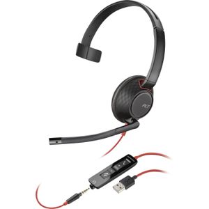 POLY Blackwire 5210 Headset Bedraad Hoofdband Oproepen/muziek USB Type-A Zwart