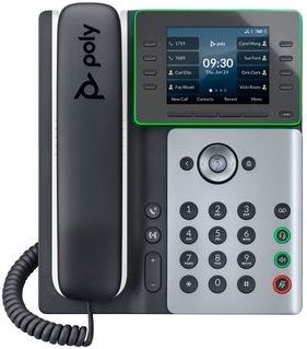 Poly Edge E350 IP Phone and PoE-enabled IP telefoon Zwart 8 regels IPS Wifi
