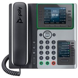 Poly Edge E450 IP Phone and PoE-enabled IP telefoon Zwart 8 regels IPS Wifi