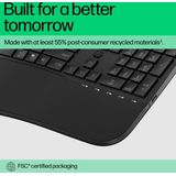 HP 680 Comfort - Draadloos Toetsenbord - Microsoft Copilot Ai toets - Qwerty - Zwart