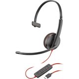 Poly Blackwire 3210 - Blackwire 3200 Series - Headset - On-Ear - bedraad - actieve ruisonderdrukking - USB-C - Zwart - Gecertificeerd voor Skype voor bedrijven