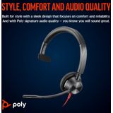 Poly Blackwire 3315 Monaural USB-C Headset +3.5mm Plug +USB-C/A Adapter Bedraad Hoofdband Kantoor/callcenter USB Type-C Zwart