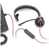 Poly Blackwire 3315 Monaural Microsoft Teams Certified USB-C Headset +3.5mm Plug +USB-C/A Adapter Bedraad Hoofdband Kantoor/callcenter USB Type-C Zwart