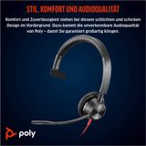 Poly Blackwire 3315 Monaural Microsoft Teams Certified USB-C Headset +3.5mm Plug +USB-C/A Adapter Bedraad Hoofdband Kantoor/callcenter USB Type-C Zwart
