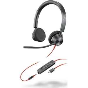 Poly Blackwire 3325 Stereo Microsoft Teams Certified USB-C Headset + 3,5 mm plug + USB-C/A adapter