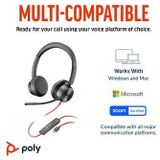 Poly Blackwire 8225 Stereo USB-C Headset +USB-C/A Adapter Bedraad Hoofdband Kantoor/callcenter USB Type-C Zwart
