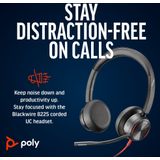 Poly Blackwire 8225 Stereo USB-C Headset +USB-C/A Adapter Bedraad Hoofdband Kantoor/callcenter USB Type-C Zwart