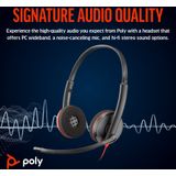 Poly Blackwire 3220 Stereo USB-C Headset +USB-C/A Adapter Bedraad Hoofdband Business/Everyday USB Type-C Zwart