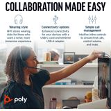 Poly Blackwire 3220 Stereo USB-C Headset +USB-C/A Adapter Bedraad Hoofdband Business/Everyday USB Type-C Zwart
