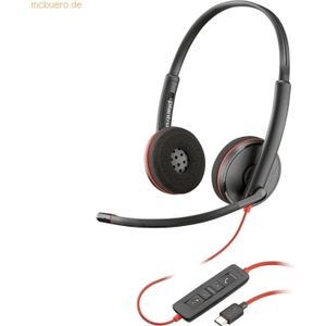 Poly Blackwire 3220 Stereo USB-C Headset +USB-C/A Adapter Bedraad Hoofdband Business/Everyday USB Type-C Zwart