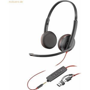 Poly Blackwire 3225 - Blackwire 3200 Series - Headset - On-Ear - kabelgebunden - 3,5 mm Stecker, USB-C