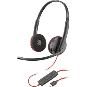 Poly Blackwire 3220 Stereo USB-C Headset +USB-C/A Adapter Bedraad Hoofdband Kantoor/callcenter USB Type-A Zwart