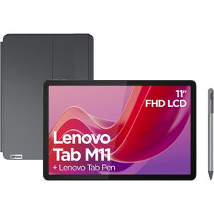 Lenovo Tab M11 + Pen + Book Case - 8GB/128GB - 4G/LTE - Grijs