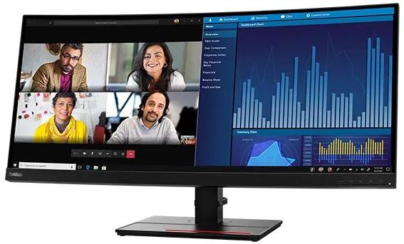 Lenovo ThinkVision P34w-20 LED display 86,7 cm (34.1") 3440 x 1440 Pixels Wide Quad HD Zwart