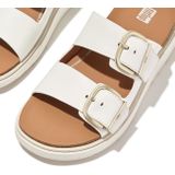 FitFlop Gen-FF Buckle Two-Bar Leather Slides WIT