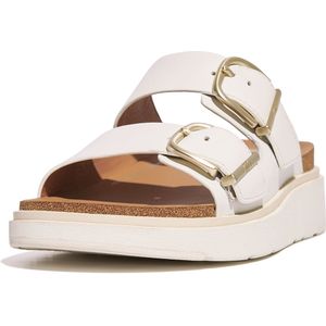 FitFlop Gen-FF Buckle Two-Bar Leather Slides WIT