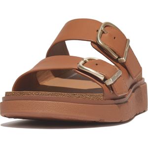 FitFlop Gen-FF Buckle Two-Bar Leather Slides BRUIN