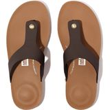 iQushion - T-Bar Teenslippers - Zwart - Leer/Kurk