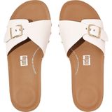 FITFLOP Iqushion Slippers - Zwart - Leer - Verstelbare Gespenband - Ultralichte Schuimvulling