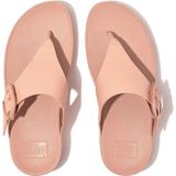 FitFlop Lulu Covered-Buckle Raw-Edge Leather Toe-Thongs ROZE