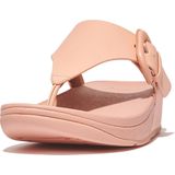 FitFlop Lulu Covered-Buckle Raw-Edge Leather Toe-Thongs ROZE