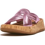 FitFlop F-Mode Leather-Twist Flatform Slides (Cork Wrap) PAARS - Maat 37