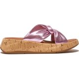FitFlop F-Mode Leather-Twist Flatform Slides (Cork Wrap) PAARS