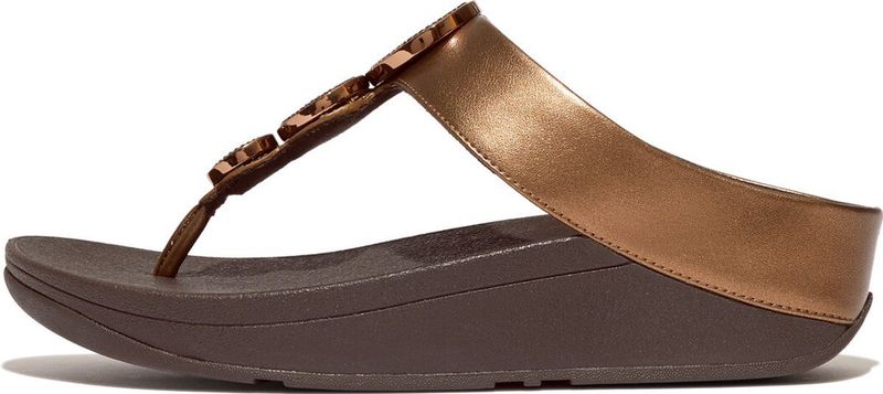 FitFlop Halo Bead-Circle Metallic Toe-Post Sandals BRUIN
