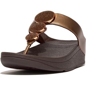 FitFlop Halo Bead-Circle Metallic Toe-Post Sandals BRUIN
