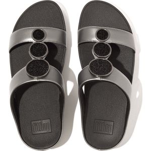 FitFlop Halo Bead-Circle Metallic H-Bar Slides ZWART