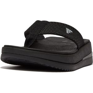 FitFlop Surff Two-Tone Webbing Toe-Post Sandals ZWART