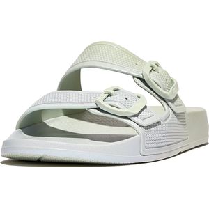 FitFlop - iQushion Iridescent Two-Bar Buckle Slides - Sagebrush/Skywash Blue - Kunststof