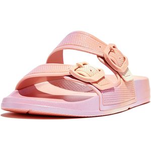 Fitflop Dames IQUSHION twee-BAR gesp slides sandaal, stedelijk wit iriserend, 3 UK, Stedelijke witte iriserende, 36 EU