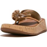 FitFlop F-Mode Leather-Twist Flatform Toe-Thongs (Cork) BRUIN
