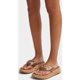 FitFlop F-Mode Leather-Twist Flatform Toe-Thongs (Cork) BRUIN
