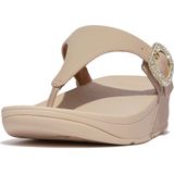 FitFlop Women Lulu Crystal-Buckle Leather Toe-Post Stone Beige-Schoenmaat 41