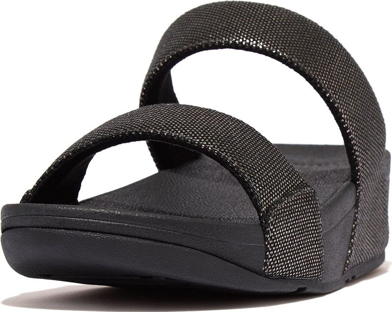 FitFlop - Lulu Glitz Slides - Black - Kunststof