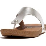 FitFlop iQushion Metallic-Leather Toe-Post Slippers - Zilver