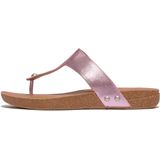FitFlop Iqushion Metallic-Leather Toe-Post Sandals PAARS