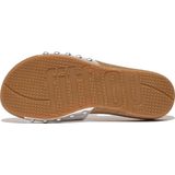 FitFlop Iqushion Adjustable Buckle Metallic-Leather Slides ZILVER