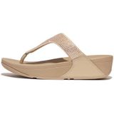 Fitflop Dames LULU Crystal verfraaide teen post sandalen, latte beige, 8 UK, Latte Beige, 42 EU