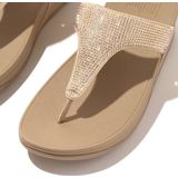 Fitflop Dames LULU Crystal verfraaide teen post sandalen, latte beige, 8 UK, Latte Beige, 42 EU